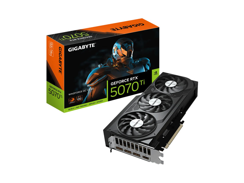 GIGABYTE GeForce RTX 5070 Ti WindForce 3 OC V2 - 16GB GDDR7 RAM - Grafikkarte