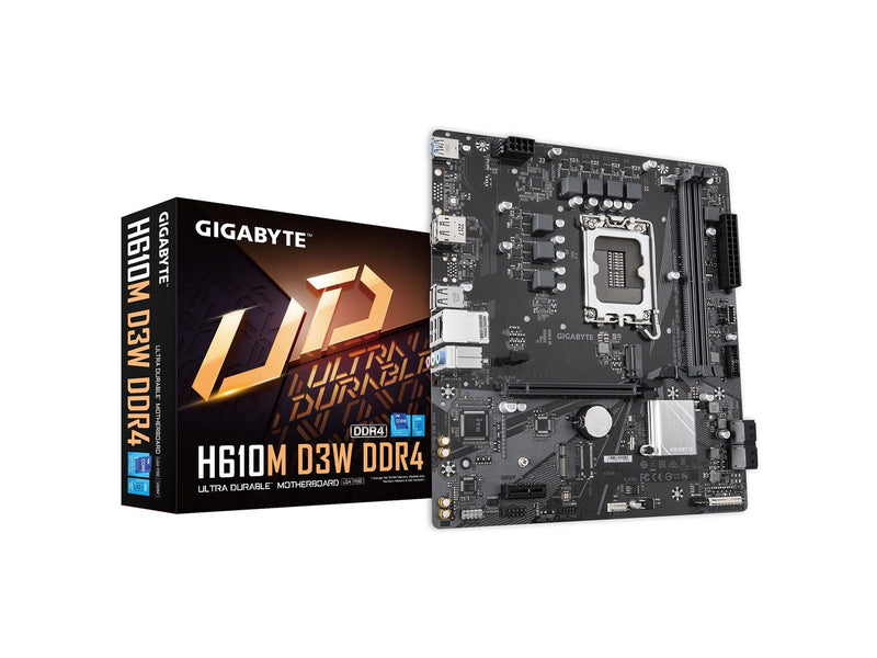 GIGABYTE H610M D3W DDR4 Mainboard - Intel H610 - Intel LGA1700 - DDR4 RAM - Micro-ATX