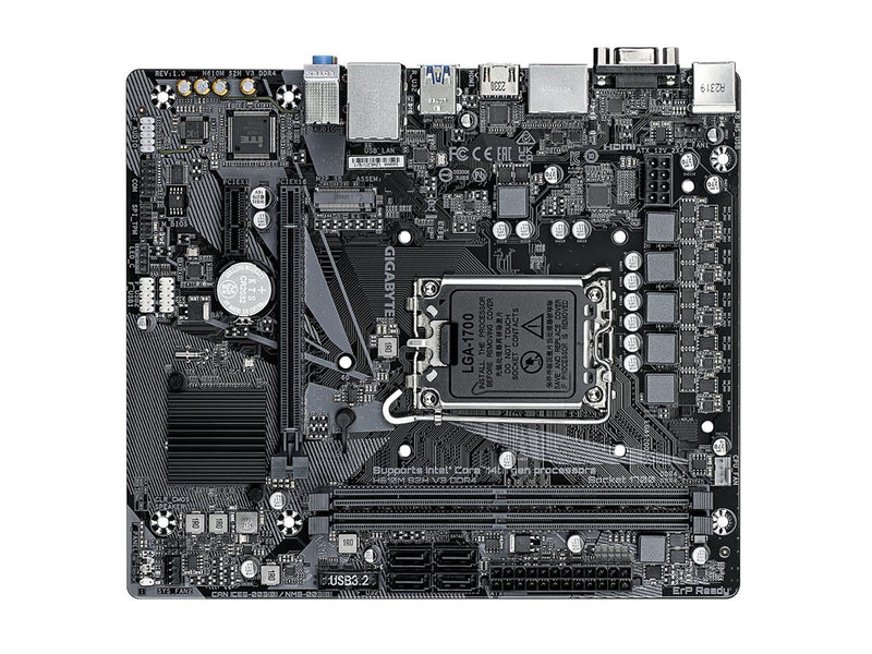 GIGABYTE H610M S2H V3 DDR4 Mainboard - Intel H610 - Intel LGA1700 - DDR4 RAM - Micro-ATX