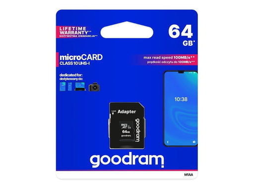 GOODRAM M1AA microSD 64GB CL10 UHS I + adapter