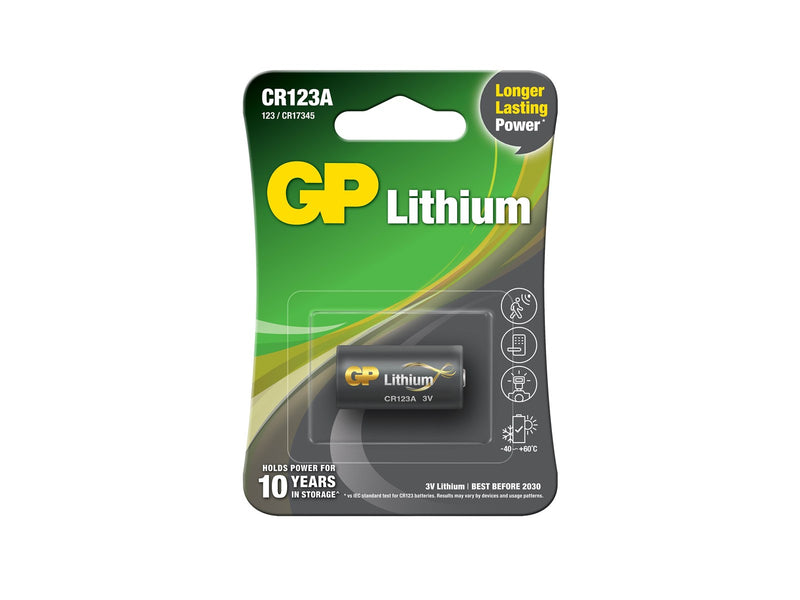 GP Lithium battery, CR123A, 1-pack