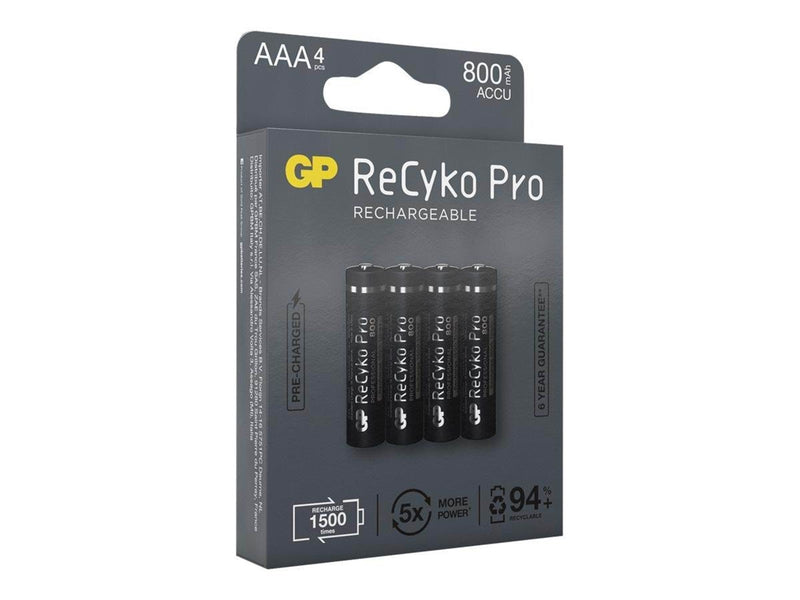 GP ReCyko Pro AAA-batteri 800mAh 4-pack
