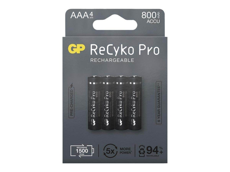 GP ReCyko Pro AAA-batteri 800mAh 4-pack