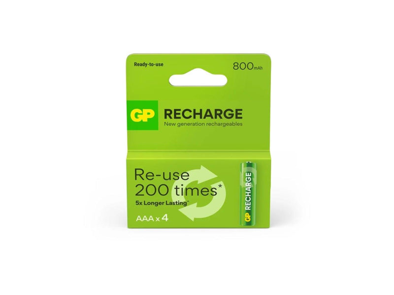 GP Rechargeable Battery AAA 800 mAh x 4 NiMH