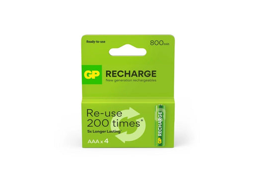 GP Rechargeable Battery AAA 800 mAh x 4 NiMH