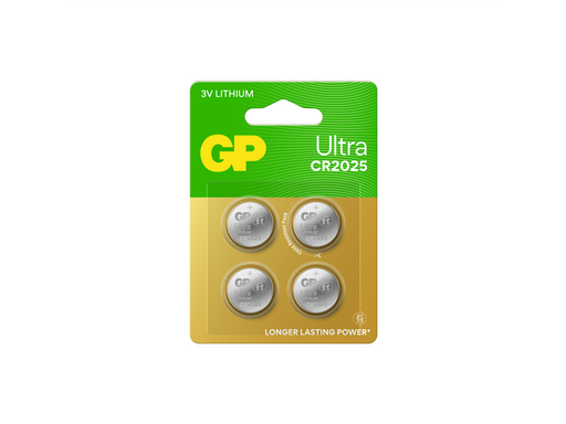GP Ultra Lithium coin cell CR2025, 4-pack
