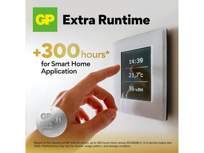 GP Ultra Lithium coin cell CR2025, 4-pack