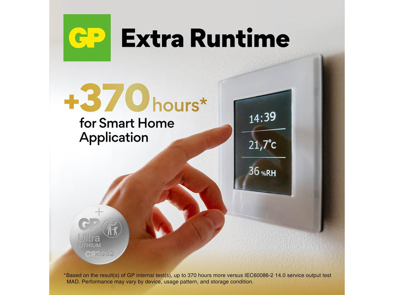 GP Ultra Lithium coin cell CR2032, 8-pack