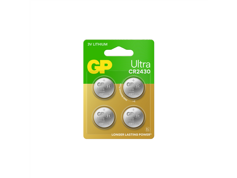GP Ultra Lithium coin cell CR2430, 4-pack