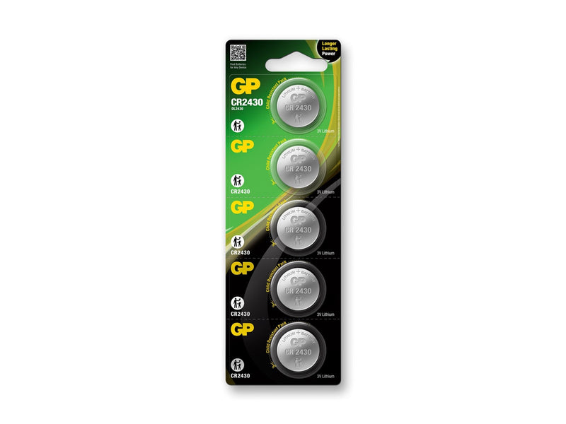 GP coin cell Lithium CR2430, 5-pack