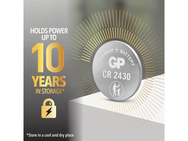 GP coin cell Lithium CR2430, 5-pack