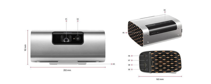 B-WARE ViewSonic M10E tragbarer Laser Beamer 2200 ANSI Lumen