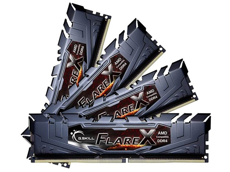 G.Skill Flare X DDR4-3200 - 32GB - CL16 - Quad Channel (4 pcs) - AMD Optimized - Schwarz