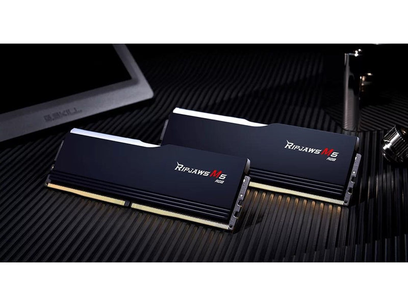 G.Skill Ripjaws M5 RGB DDR5-5200 - 64GB - CL40 - Dual Channel (2 pcs) - Intel XMP - Schwarz mit RGB