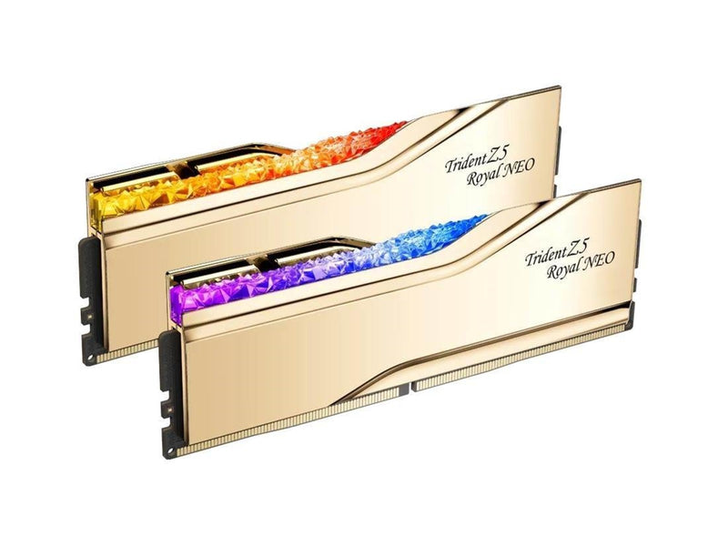 G.Skill Trident Z5 Royal Neo RGB DDR5-6000 - 96GB - CL28 - Dual Channel (2 pcs) - AMD EXPO - Gold mit RGB