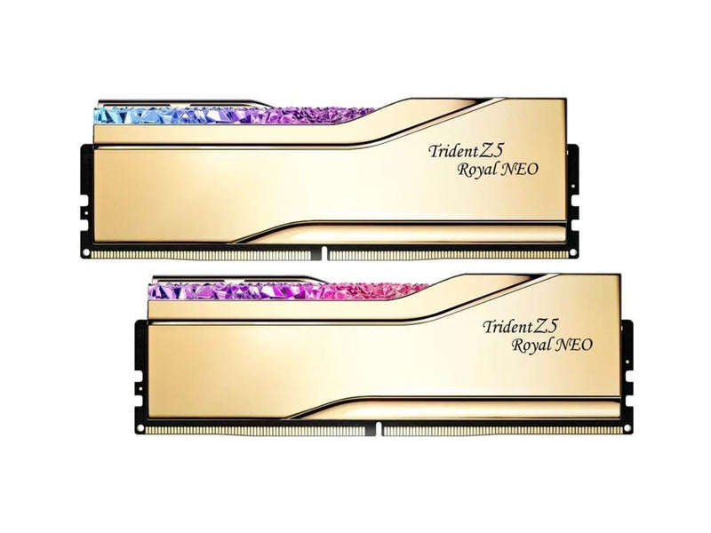 G.Skill Trident Z5 Royal Neo RGB DDR5-6000 - 96GB - CL28 - Dual Channel (2 pcs) - AMD EXPO - Gold mit RGB