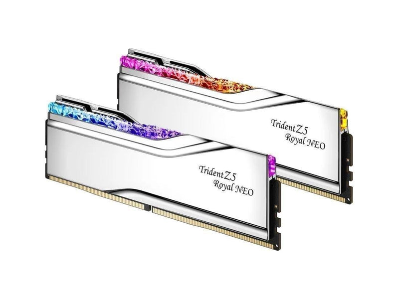 G.Skill Trident Z5 Royal Neo RGB DDR5-6000 - 96GB - CL30 - Dual Channel (2 pcs) - AMD EXPO - Silber mit RGB