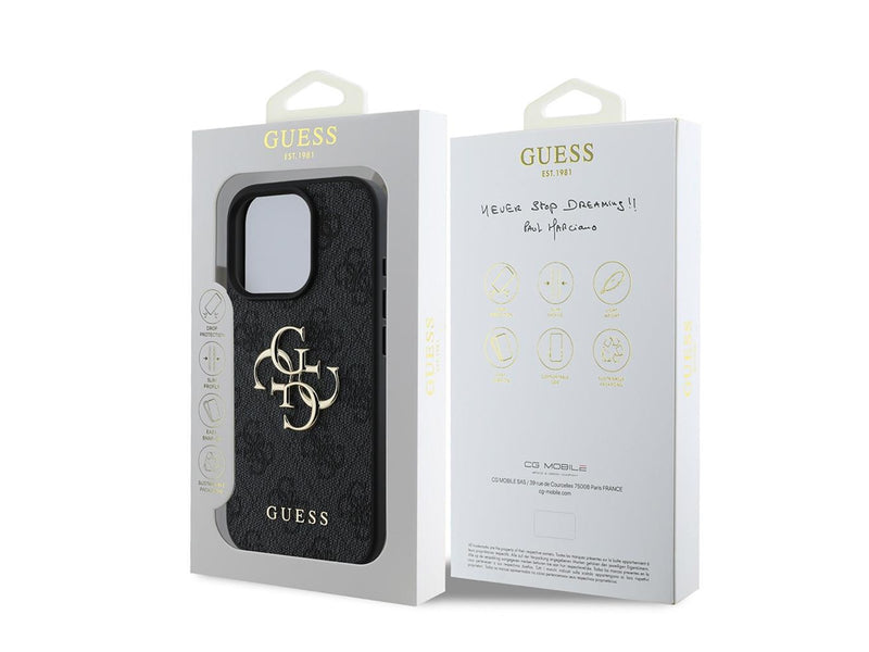GUESS 4G Big Logo Case for iPhone 16 Pro - Black
