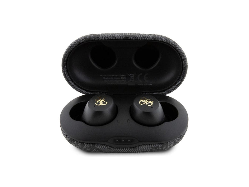 GUESS 4G Metal TWS Headphones with ENC Charging Station - Black