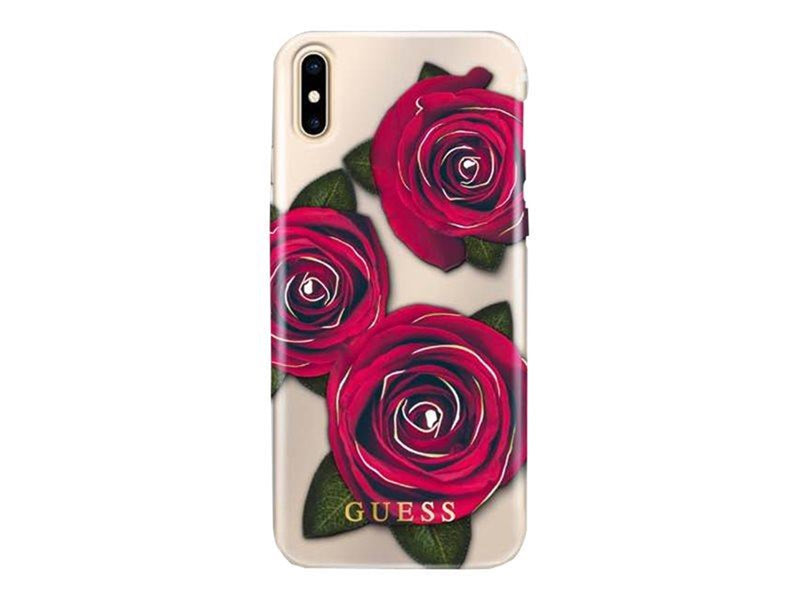 GUESS Flower Desire Red Rose iPhone X Case - Transparent