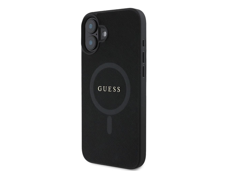 GUESS Saffiano Classic Logo MagSafe case for iPhone 16 - black