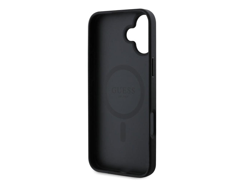 GUESS Saffiano Classic Logo MagSafe case for iPhone 16 - black