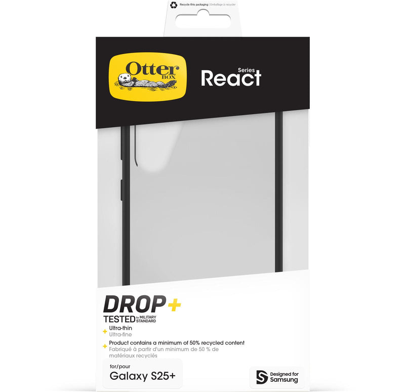 OtterBox React Schutzhülle für Samsung Galaxy S25+ Black Crystal - clear/black