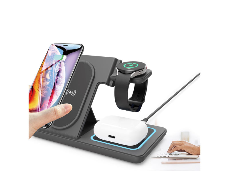 Gembird 3-in-1 foldable wireless charger stand 15 W - Samsung watch