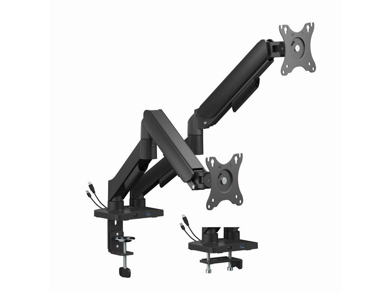Gembird Adjustable desk display mounting arm with USB ports 2-displays 17"-32"