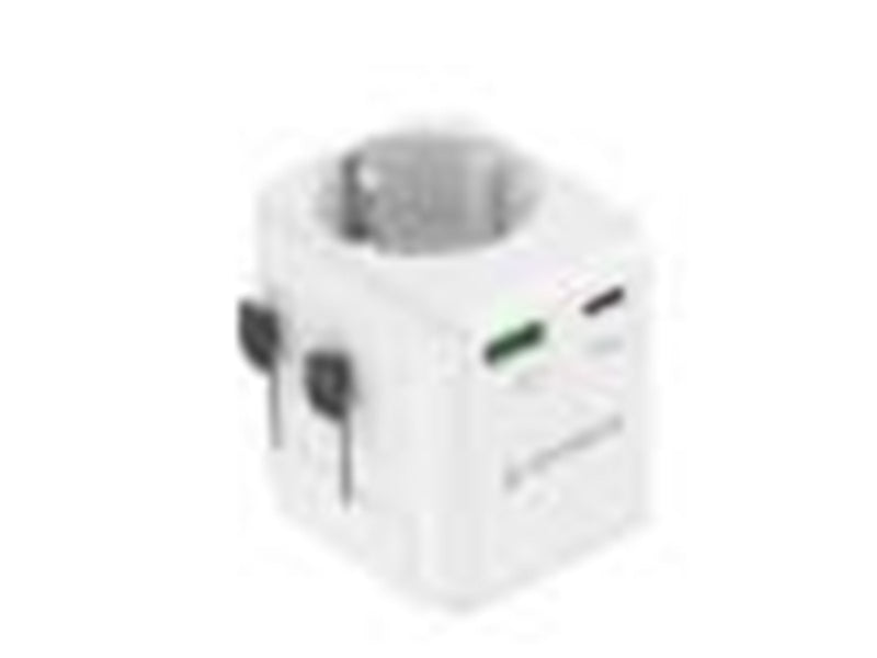 Gembird Grounded universal travel power adapter - 20W