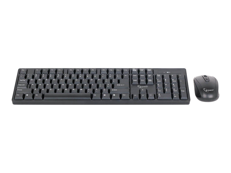 Gembird KBS-W-01 - keyboard and mouse set - US - black - Tastatur & Maus Set - Englisch (US) - Schwarz