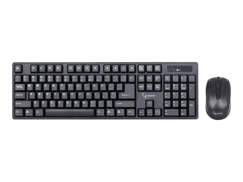 Gembird KBS-W-01 - keyboard and mouse set - US - black - Tastatur & Maus Set - Englisch (US) - Schwarz