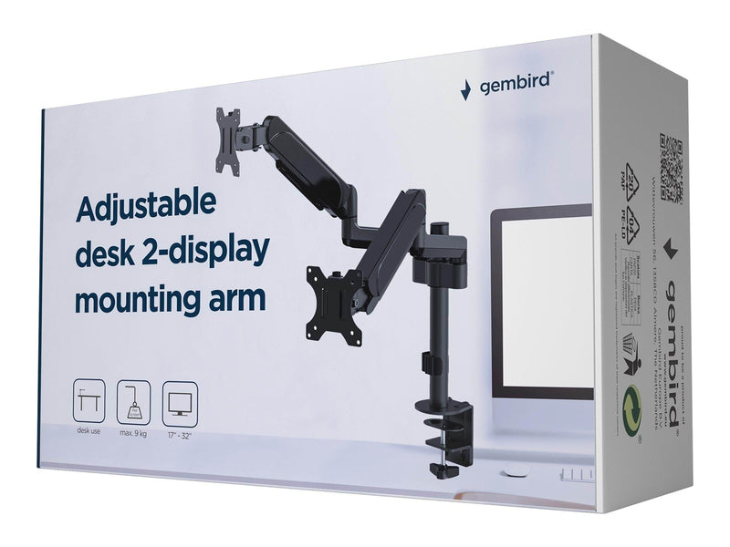 Gembird Monitor Arm - Adjustable arm 2-display 17"-32"
