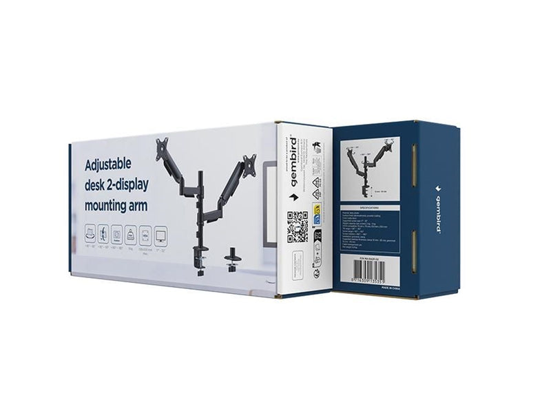 Gembird Monitor Arm - Adjustable arm 2-display 17"-32"
