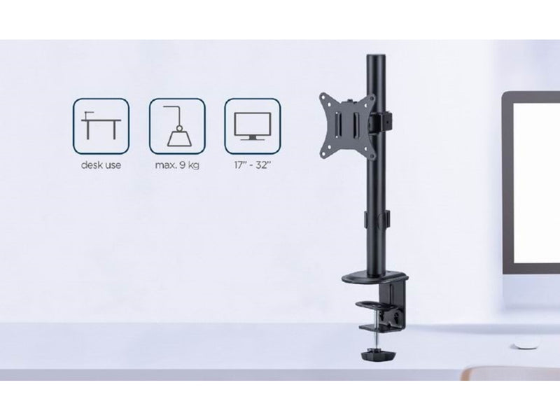 Gembird Monitor Arm Pole - Short desk arm 1-display 17"-32"