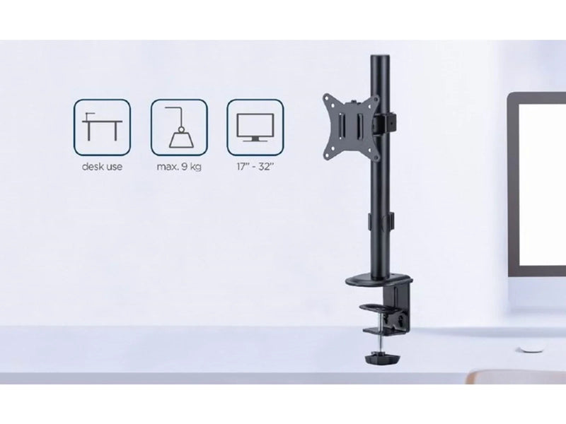 Gembird Monitor Arm Pole - Short desk arm 1-display 17"-32" *DEMO*