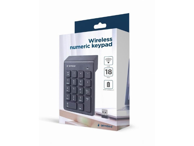 Gembird Numeric keypad - wireless - Numpad - Schwarz