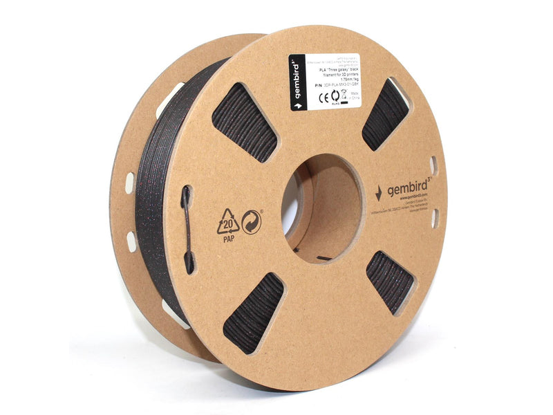 Gembird PLA-FL Filament - Black Glitter - 1.75mm ø - 1 kg