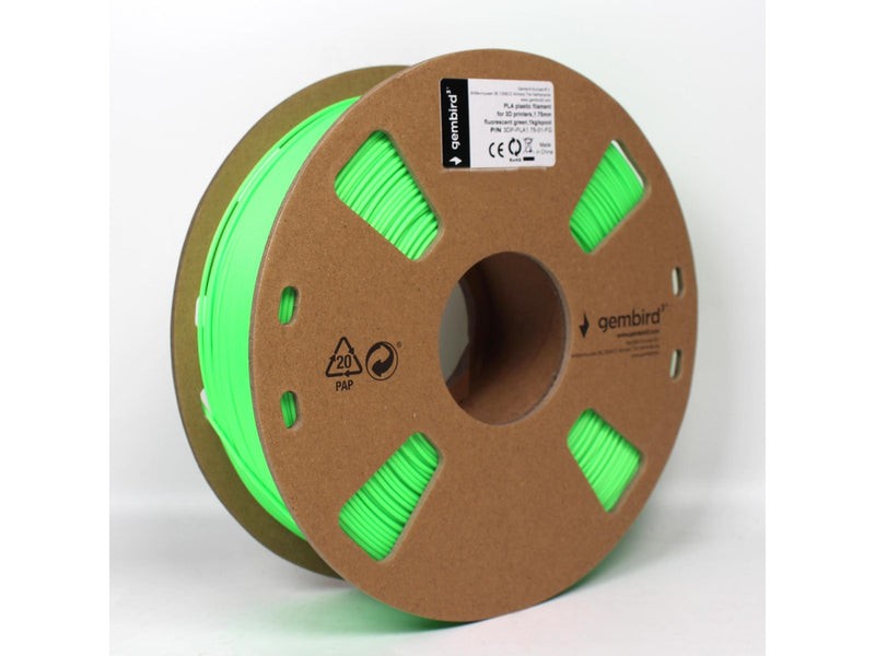 Gembird PLA filament - Fluoreszierendes grün - 1.75mm ø - 1 kg
