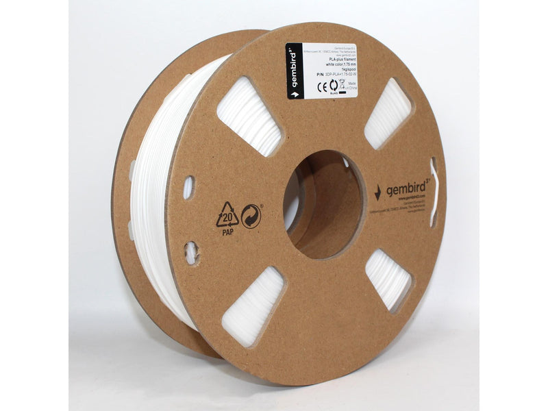 Gembird PLA+ filament - White - 1.75mm ø - 1 kg