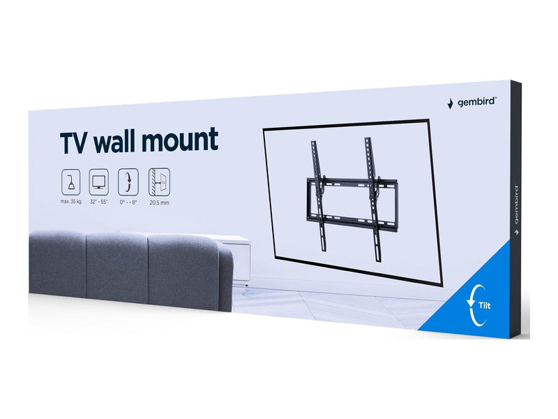 Gembird Schlanke TV-Wandhalterung - 8° Neigung - Max - Max 35 kg - recommended for 55"