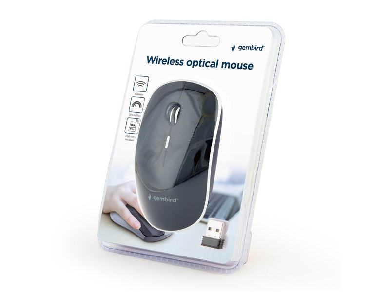Gembird Silent wireless optical mouse - USB-A receivcer - Maus (Schwarz)