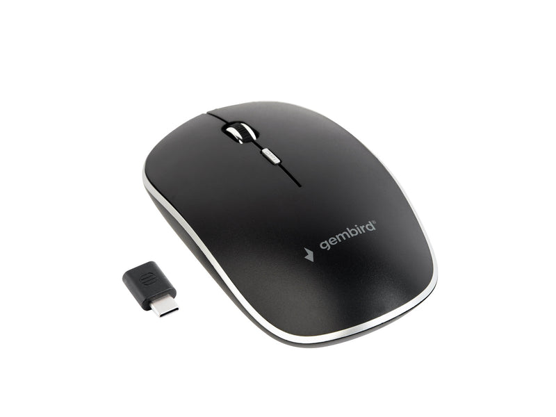 Gembird Silent wireless optical mouse - USB-C receivcer - Maus (Schwarz)