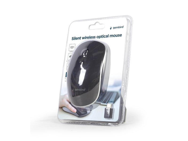 Gembird Silent wireless optical mouse - USB-C receivcer - Maus (Schwarz)