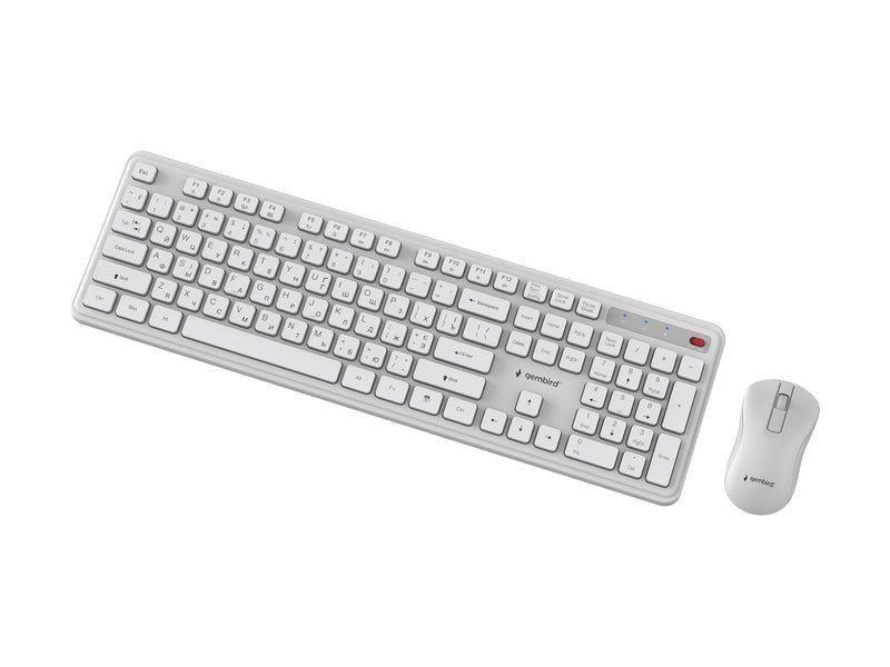 Gembird Slim Pro Business - keyboard and mouse set full size - Cyrillic - white Input Device - Tastatur & Maus Set - Full-Size - Kyrillisch - Weiss