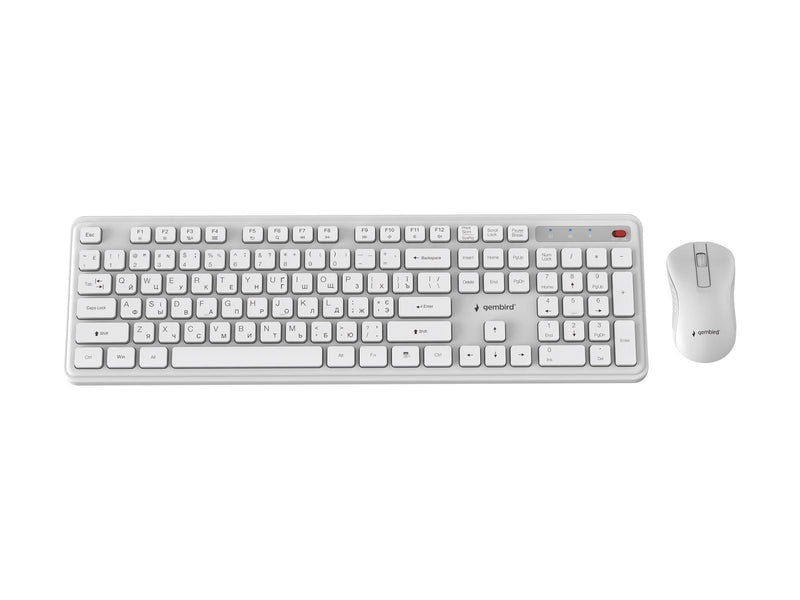 Gembird Slim Pro Business - keyboard and mouse set full size - Cyrillic - white Input Device - Tastatur & Maus Set - Full-Size - Kyrillisch - Weiss