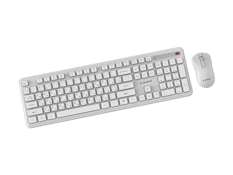 Gembird Slim Pro Business - keyboard and mouse set full size - Cyrillic - white Input Device - Tastatur & Maus Set - Full-Size - Kyrillisch - Weiss