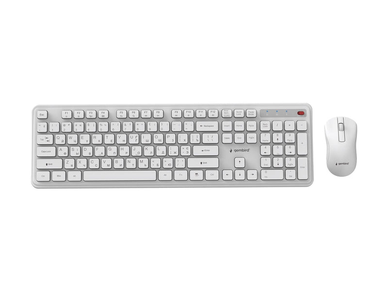 Gembird Slim Pro Business - keyboard and mouse set full size - QWERTY - Tastatur & Maus Set - Englisch (US) - Weiss