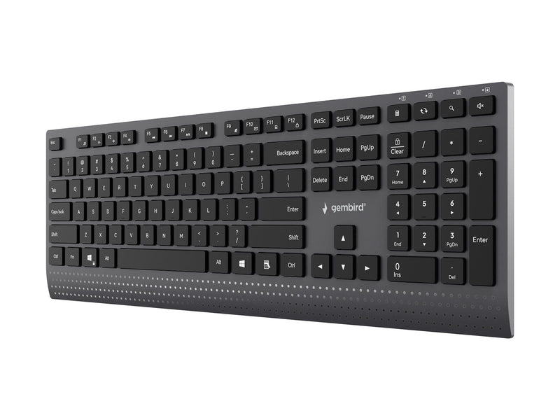 Gembird Slim wired multimedia - Tastatur - Full-Size - Englisch (US) - Schwarz