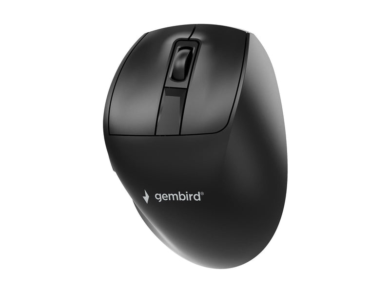 Gembird Triple-mode 9-button wireless ergonomic mouse - Ergonomische Maus (Schwarz)